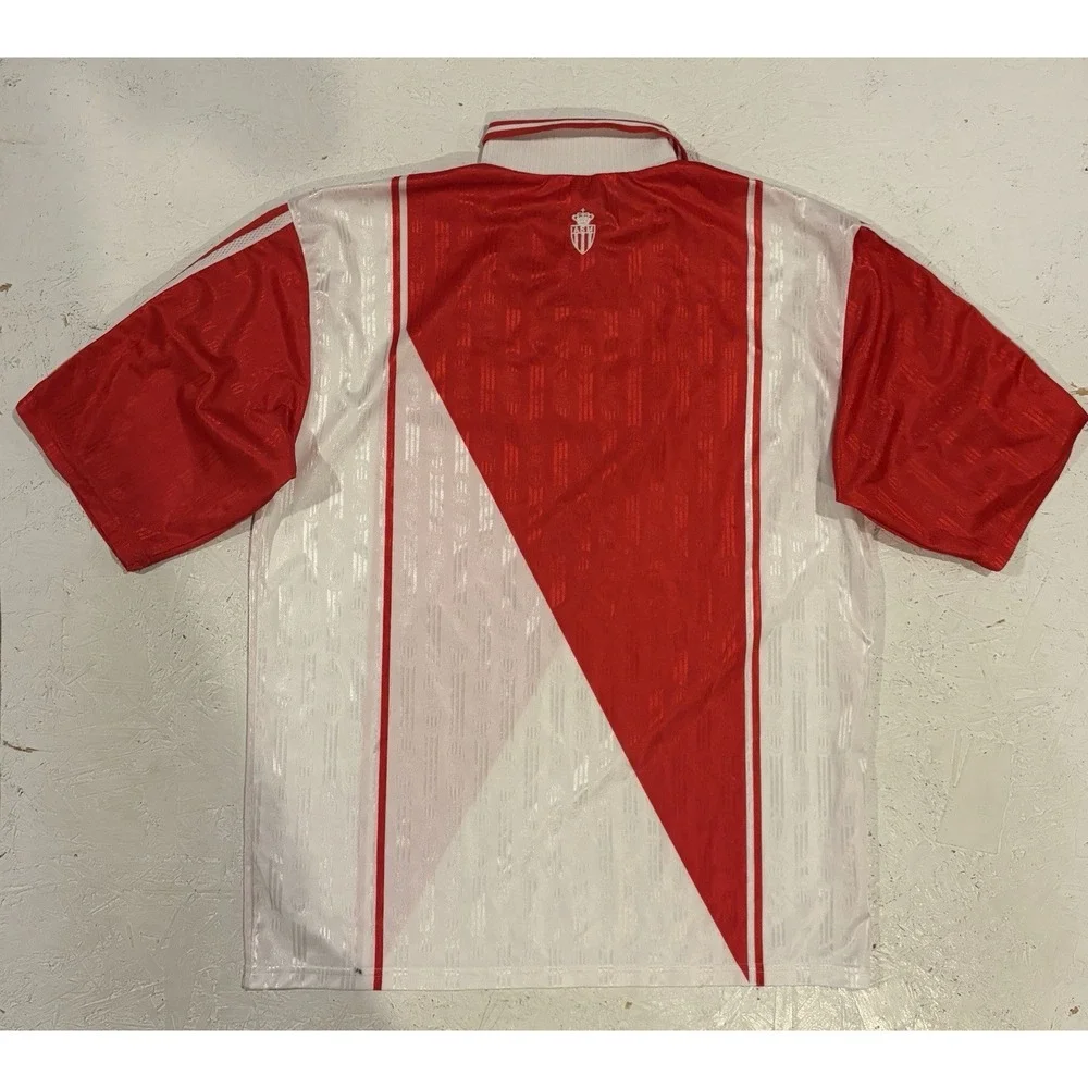 Vintage Adidas AS Monaco 1996-97 Jersey Mens Large Collared Soccer Eurest